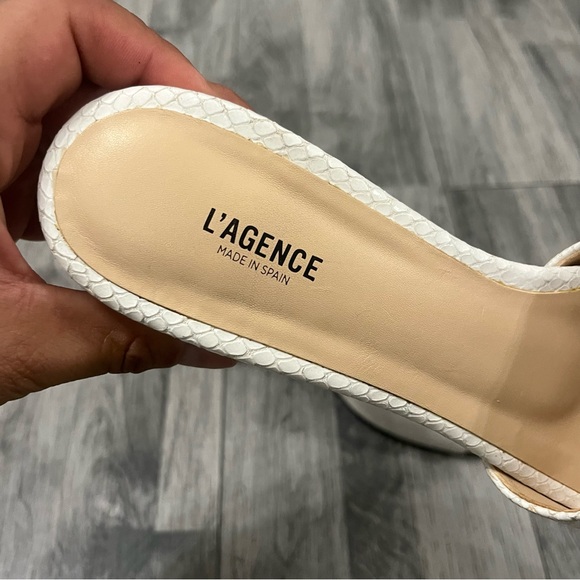 L'AGENCE Emiliana Open Toe Mule White Snake - Picture 4 of 8